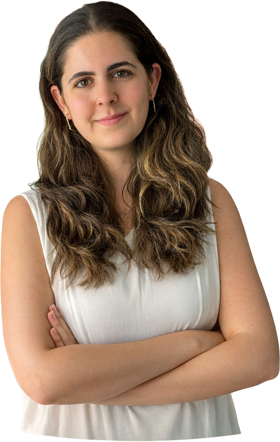 Joven tailandesa sonriendo con fondo ilustrado de ADN y célula</p>
<p>